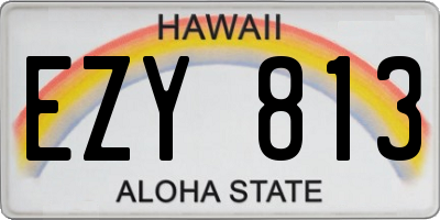 HI license plate EZY813