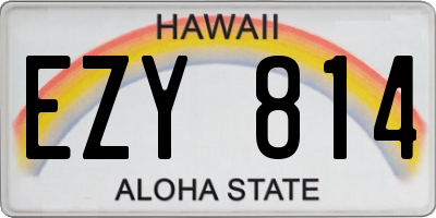 HI license plate EZY814