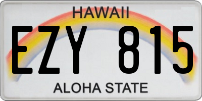 HI license plate EZY815