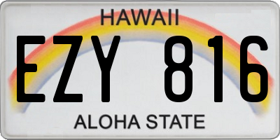 HI license plate EZY816