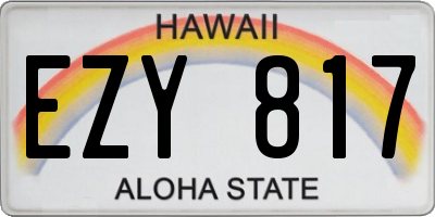 HI license plate EZY817
