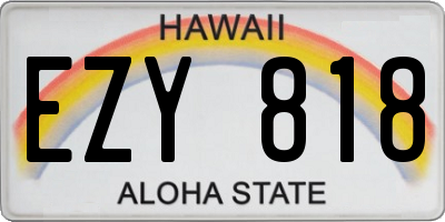 HI license plate EZY818