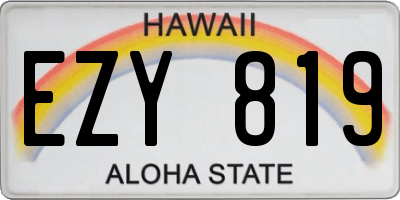 HI license plate EZY819