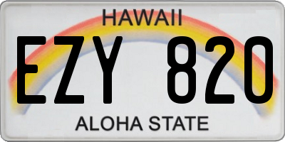HI license plate EZY820