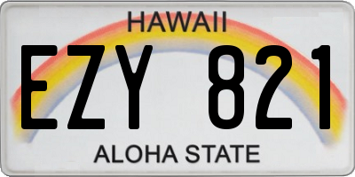 HI license plate EZY821