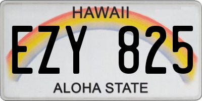 HI license plate EZY825