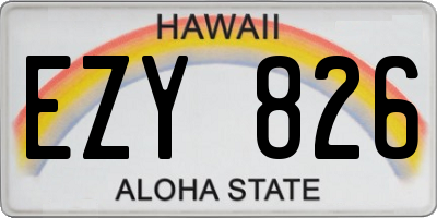 HI license plate EZY826