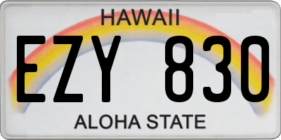 HI license plate EZY830