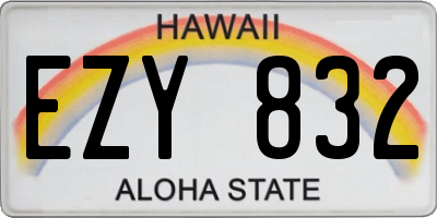 HI license plate EZY832
