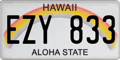 HI license plate EZY833