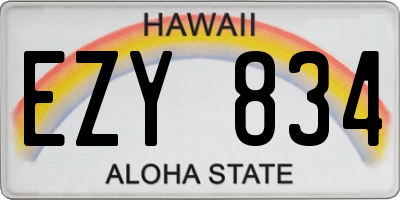 HI license plate EZY834
