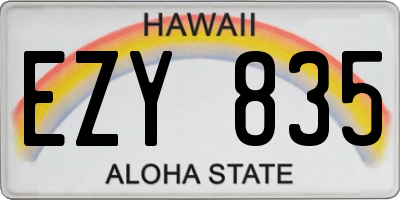 HI license plate EZY835
