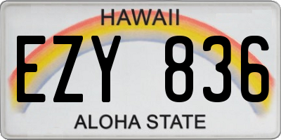 HI license plate EZY836