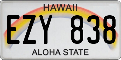 HI license plate EZY838