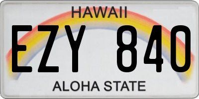 HI license plate EZY840