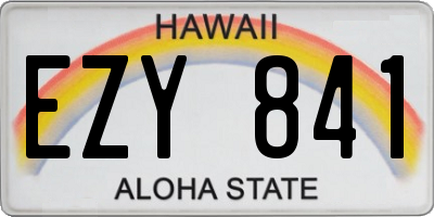 HI license plate EZY841