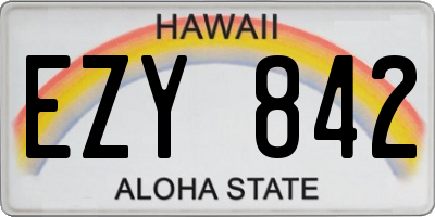 HI license plate EZY842