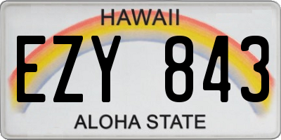 HI license plate EZY843