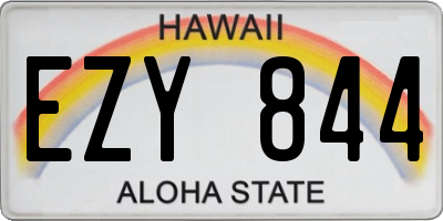 HI license plate EZY844