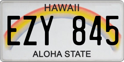 HI license plate EZY845
