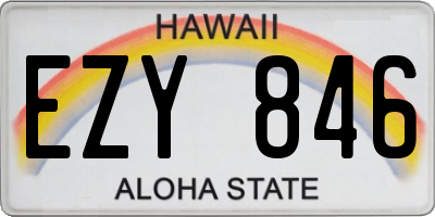 HI license plate EZY846