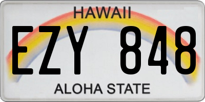 HI license plate EZY848