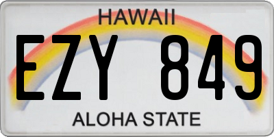 HI license plate EZY849