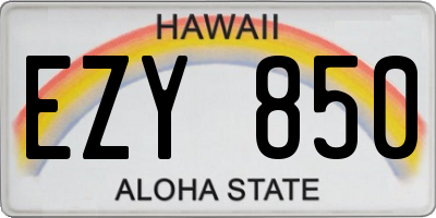 HI license plate EZY850