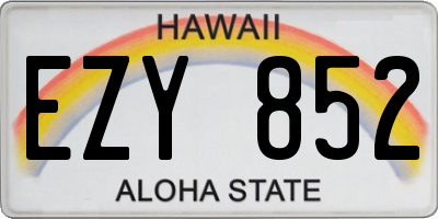 HI license plate EZY852
