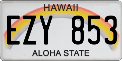 HI license plate EZY853