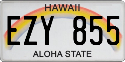 HI license plate EZY855