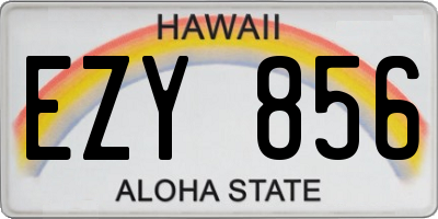 HI license plate EZY856