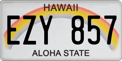 HI license plate EZY857