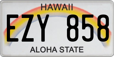 HI license plate EZY858