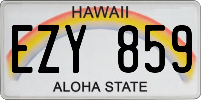 HI license plate EZY859