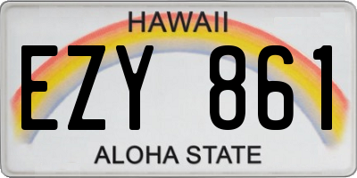 HI license plate EZY861