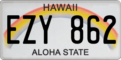 HI license plate EZY862