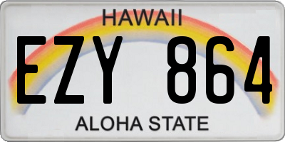 HI license plate EZY864