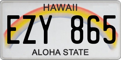 HI license plate EZY865