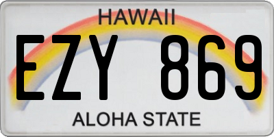 HI license plate EZY869