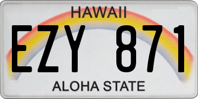HI license plate EZY871