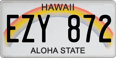 HI license plate EZY872