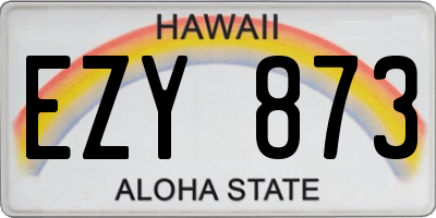 HI license plate EZY873