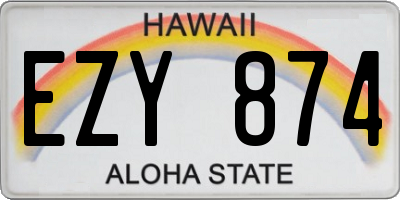 HI license plate EZY874