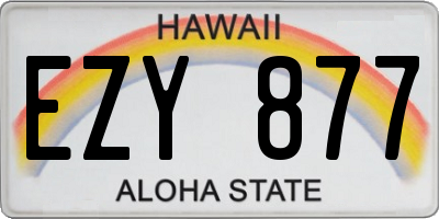 HI license plate EZY877