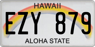 HI license plate EZY879