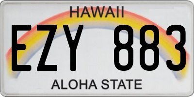 HI license plate EZY883