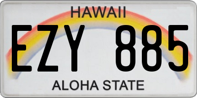 HI license plate EZY885