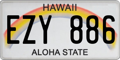 HI license plate EZY886