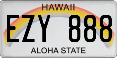 HI license plate EZY888
